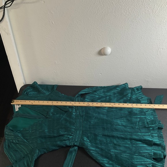 Allison Kelly Mini Dress XS Green‎ Tiered Holiday Forest Fairy Grunge Babydoll - Picture 13 of 14